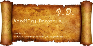 Vozáry Dorottya névjegykártya